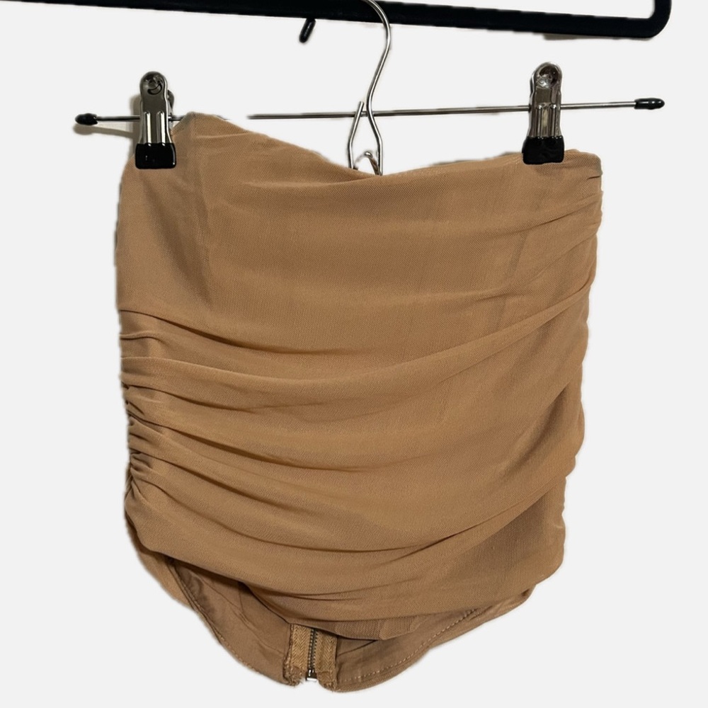 Medium ruched strapless corset top
